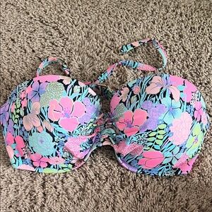 Victoria's Secret Floral Strapless Bikini Top with removable strap